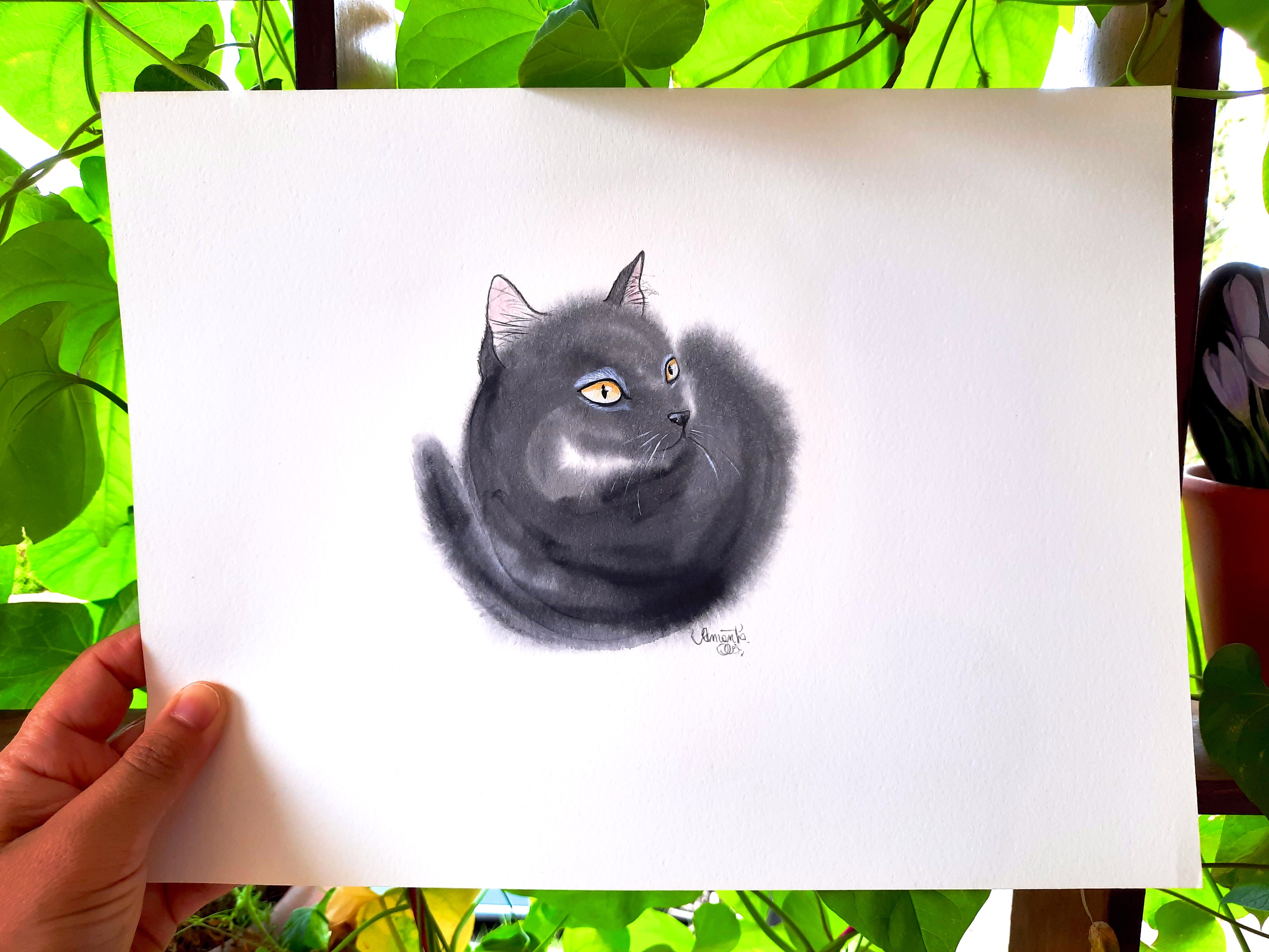 paints desolate and people in a room with multiple easels. This is what I would have written. Sei dipinti di paesaggio des...